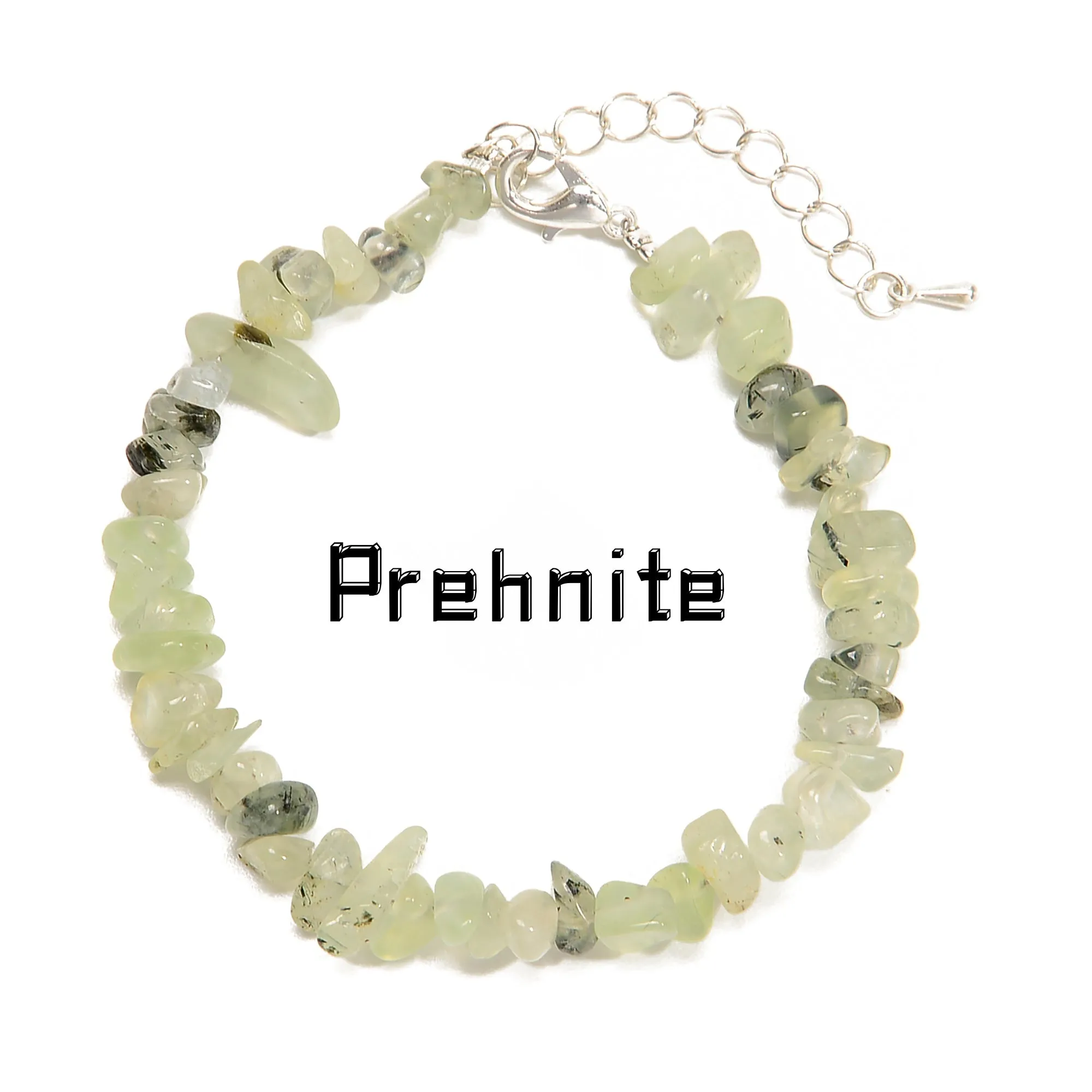 01-Mixed Gemstone Chips Bracelet Silver Plated Clasp Size 5-8mm 7''-8.5'' Length