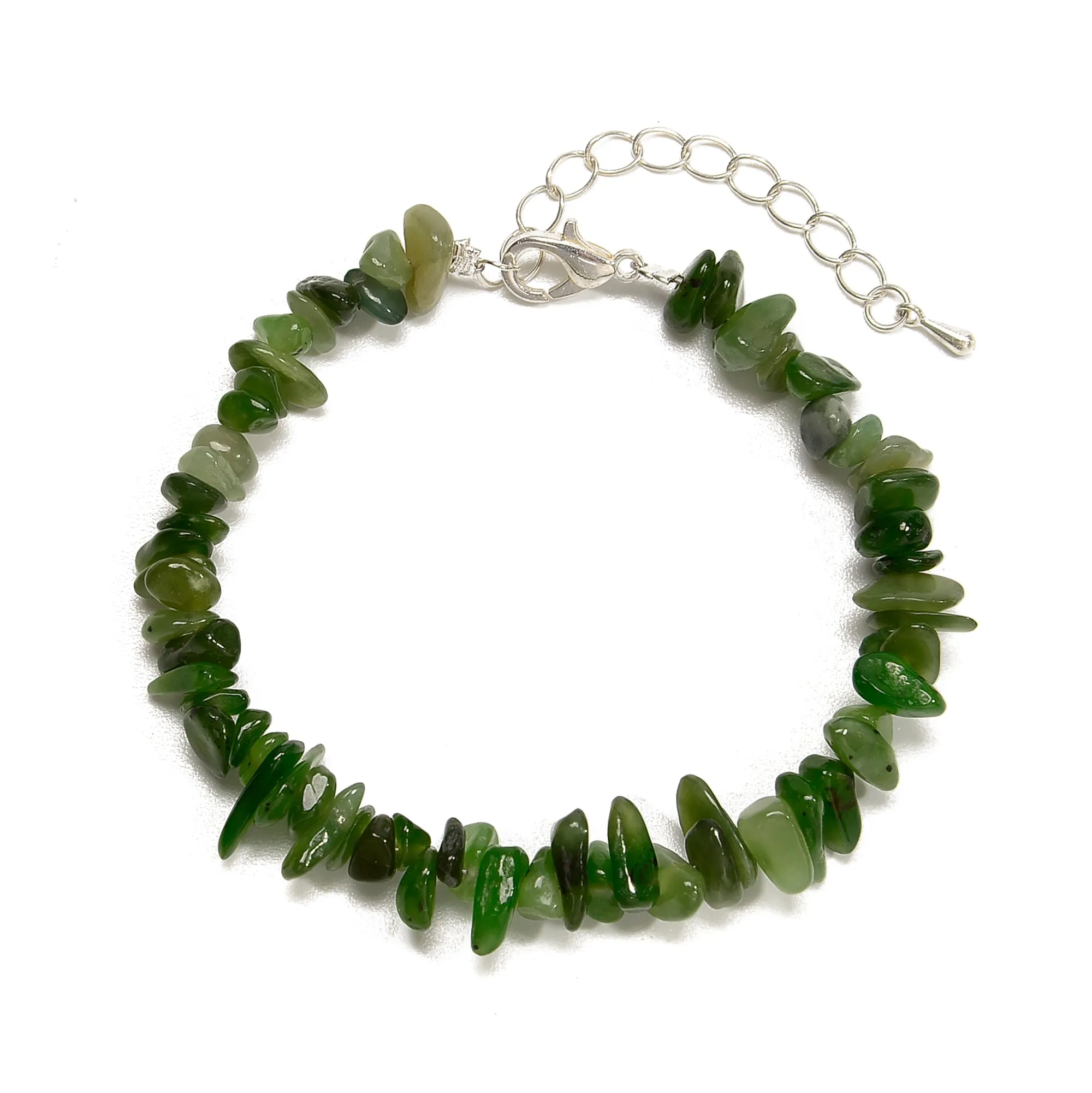 01-Mixed Gemstone Chips Bracelet Silver Plated Clasp Size 5-8mm 7''-8.5'' Length