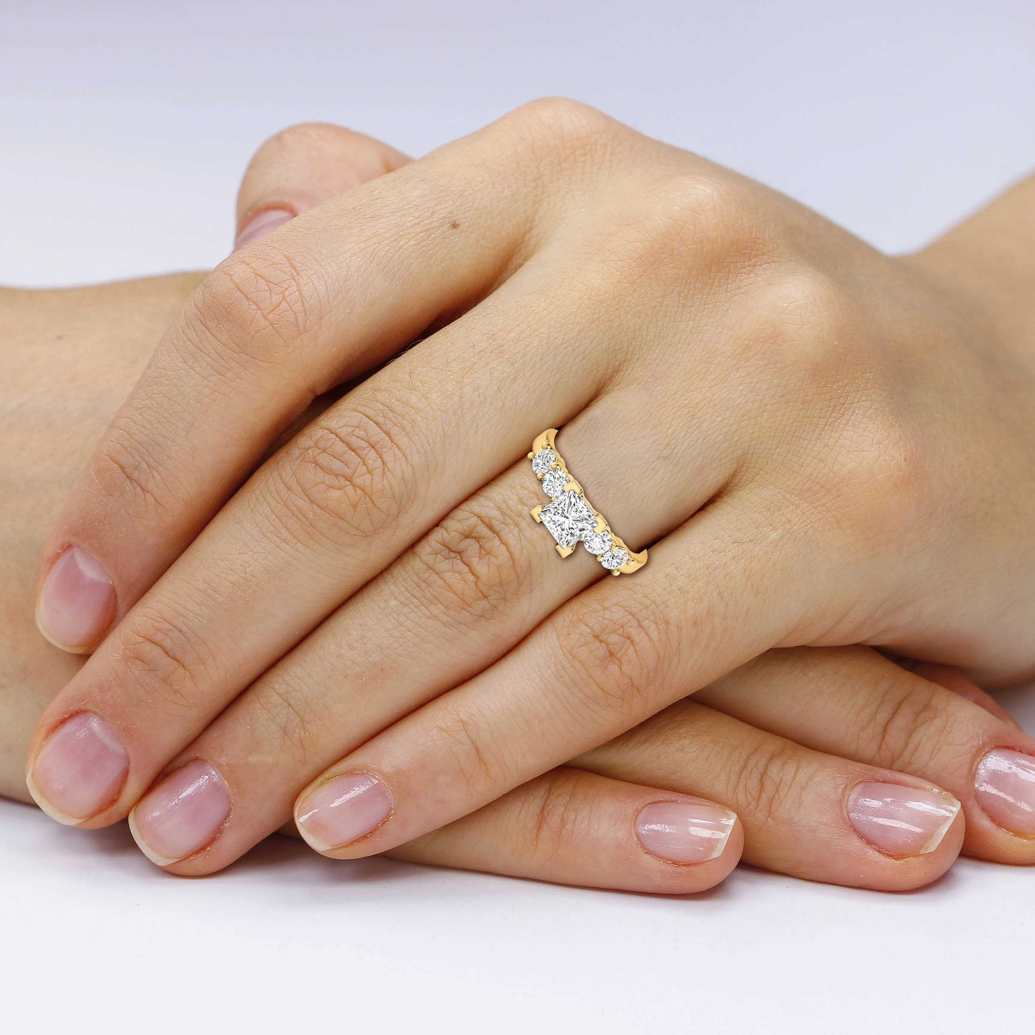 0.95-2.10 CT Round & Princess Cut Diamonds - Engagement Ring