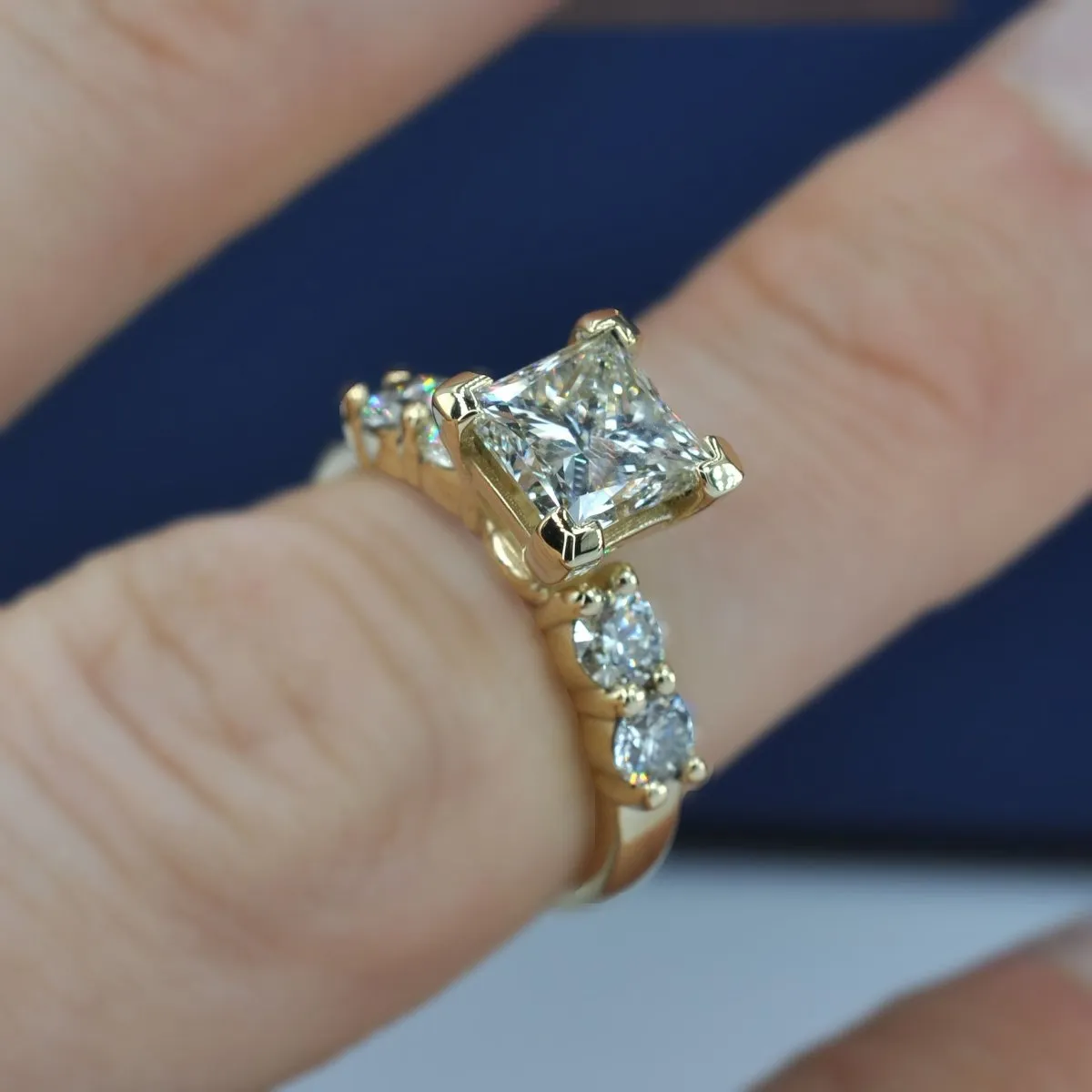 0.95-2.10 CT Round & Princess Cut Diamonds - Engagement Ring