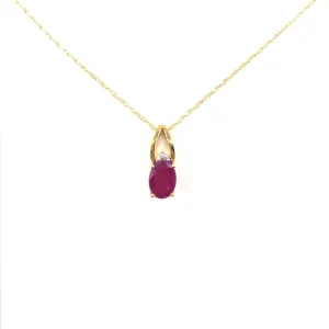 14K Gold Ruby Pendant
