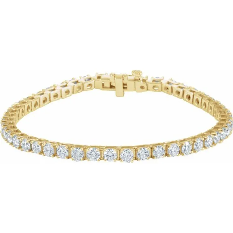 18K Yellow 7 CTW Natural Diamond Line 7 1/4" Bracelet