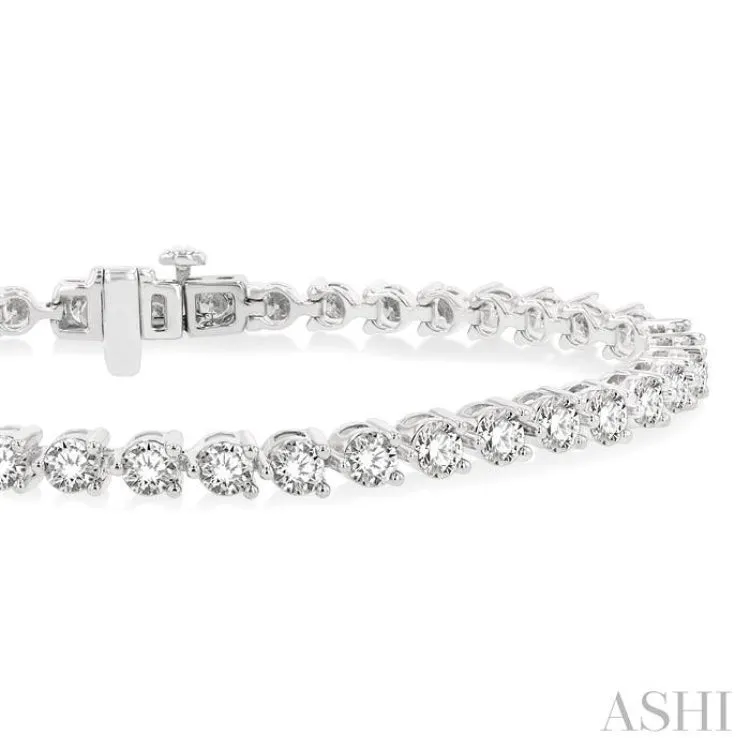 4.00CT RDDM 3 PRONG BRACELET WG 14K-G*
