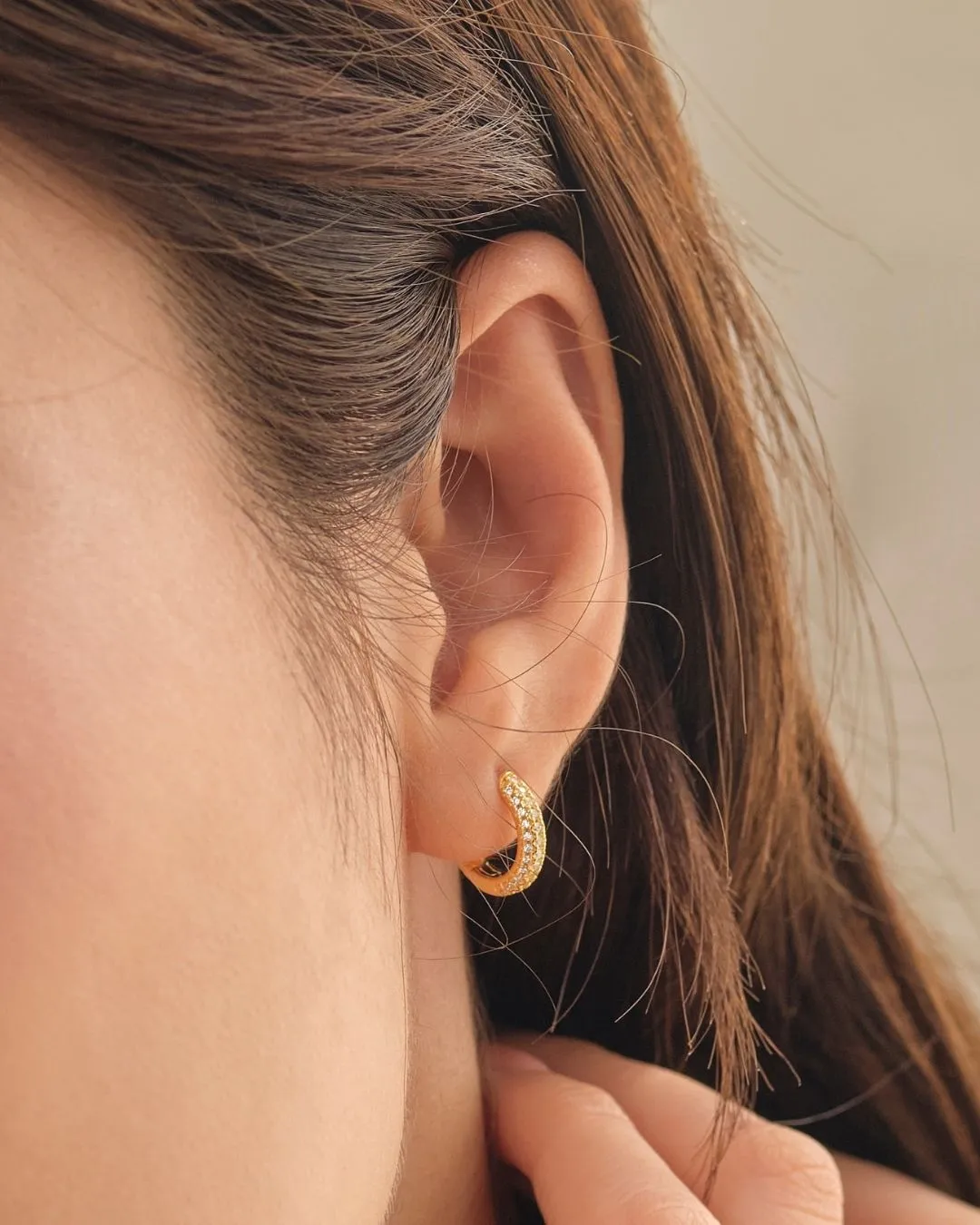 AMBER DIAMOND HOOPS