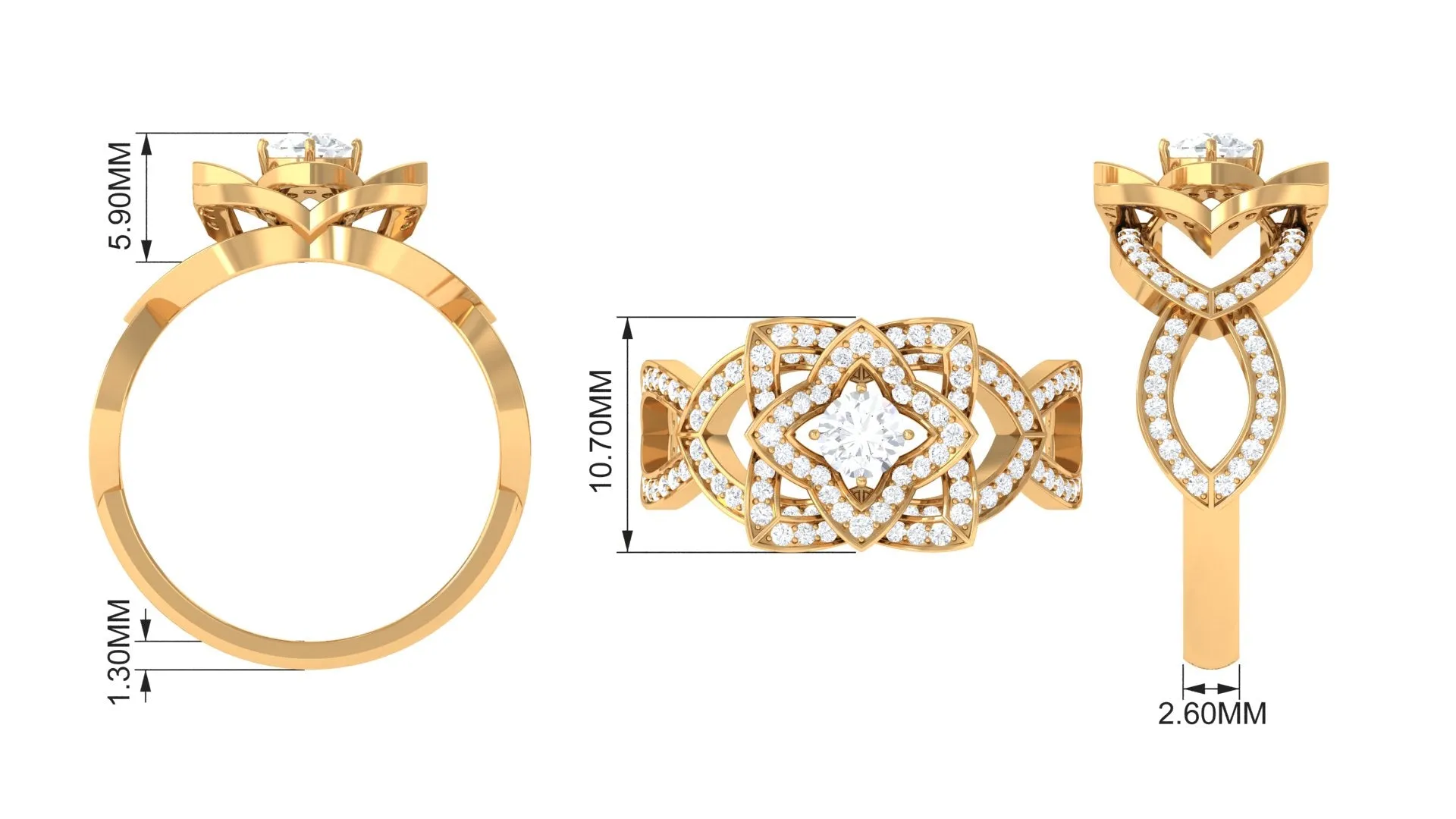 Art Deco Style Diamond Engagement Ring