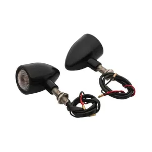 CUSTOM BILLET INDICATOR TURN SIGNALS - PAIR - BLACK