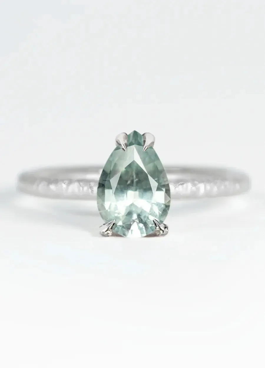 Custom Pear Shaped Sapphire Solitaire Engagement Rings