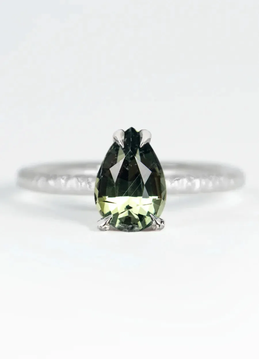 Custom Pear Shaped Sapphire Solitaire Engagement Rings