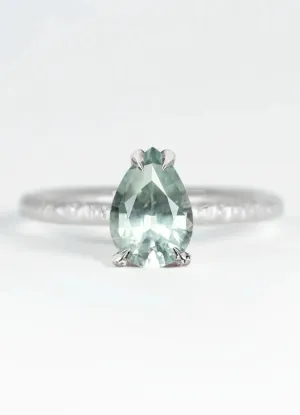 Custom Pear Shaped Sapphire Solitaire Engagement Rings