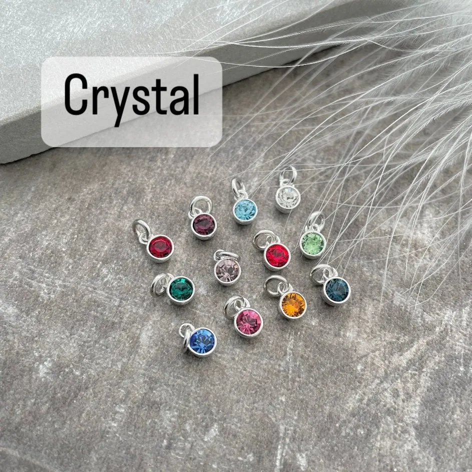 Dainty April Birthstone Bracelet with Cubic Zirconia or crystal Sterling Silver, birthstone bracelets