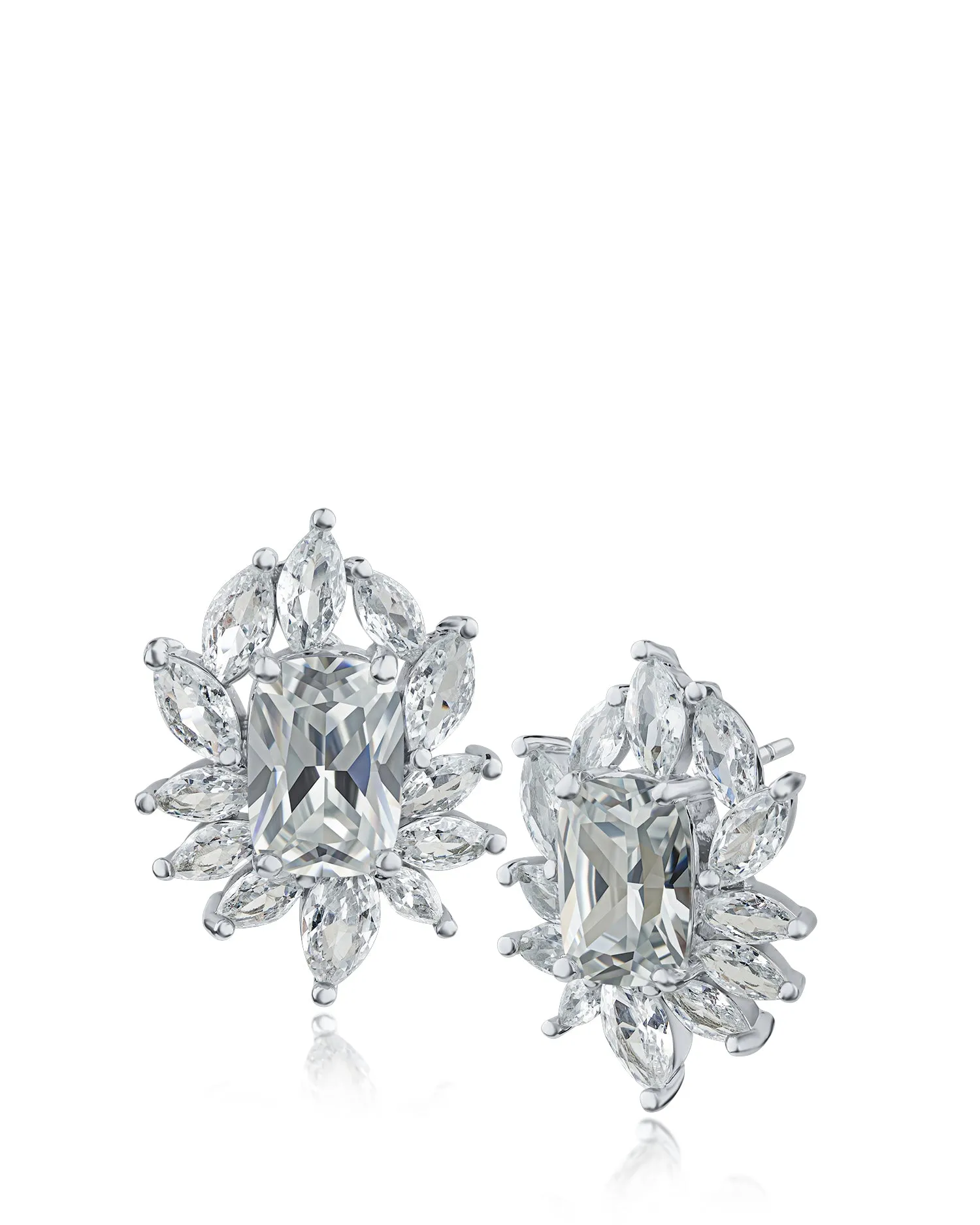 Emerald and Marquise CZ Earrings