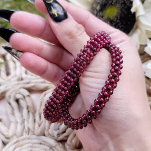 Garnet Braided Bracelet for Grounding, Health and Strength