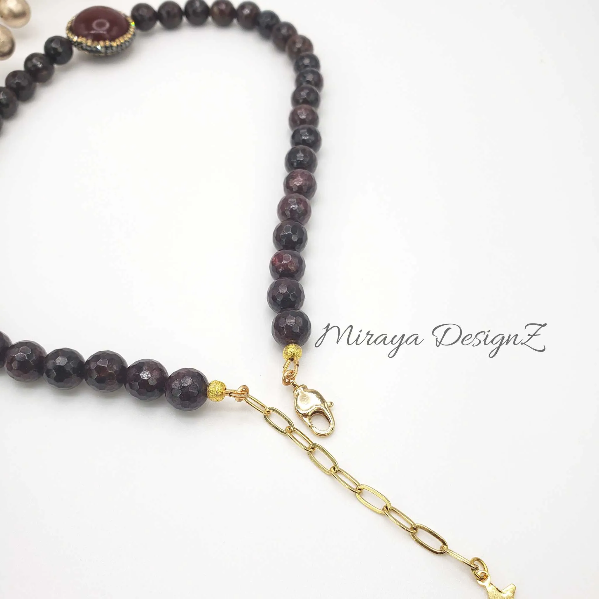 Garnet Choker Necklace Set