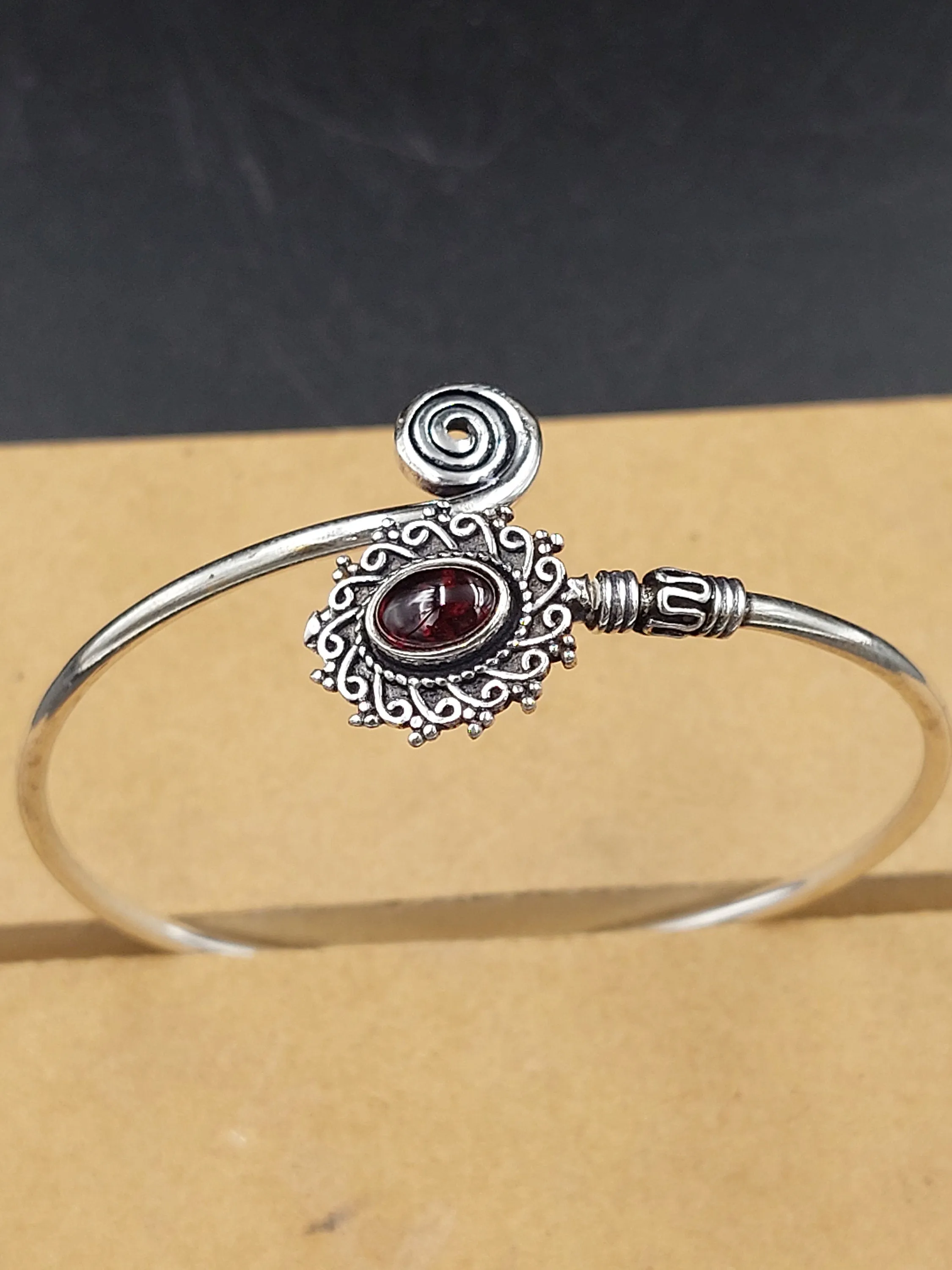 Garnet Crystal Silver Plated bracelet