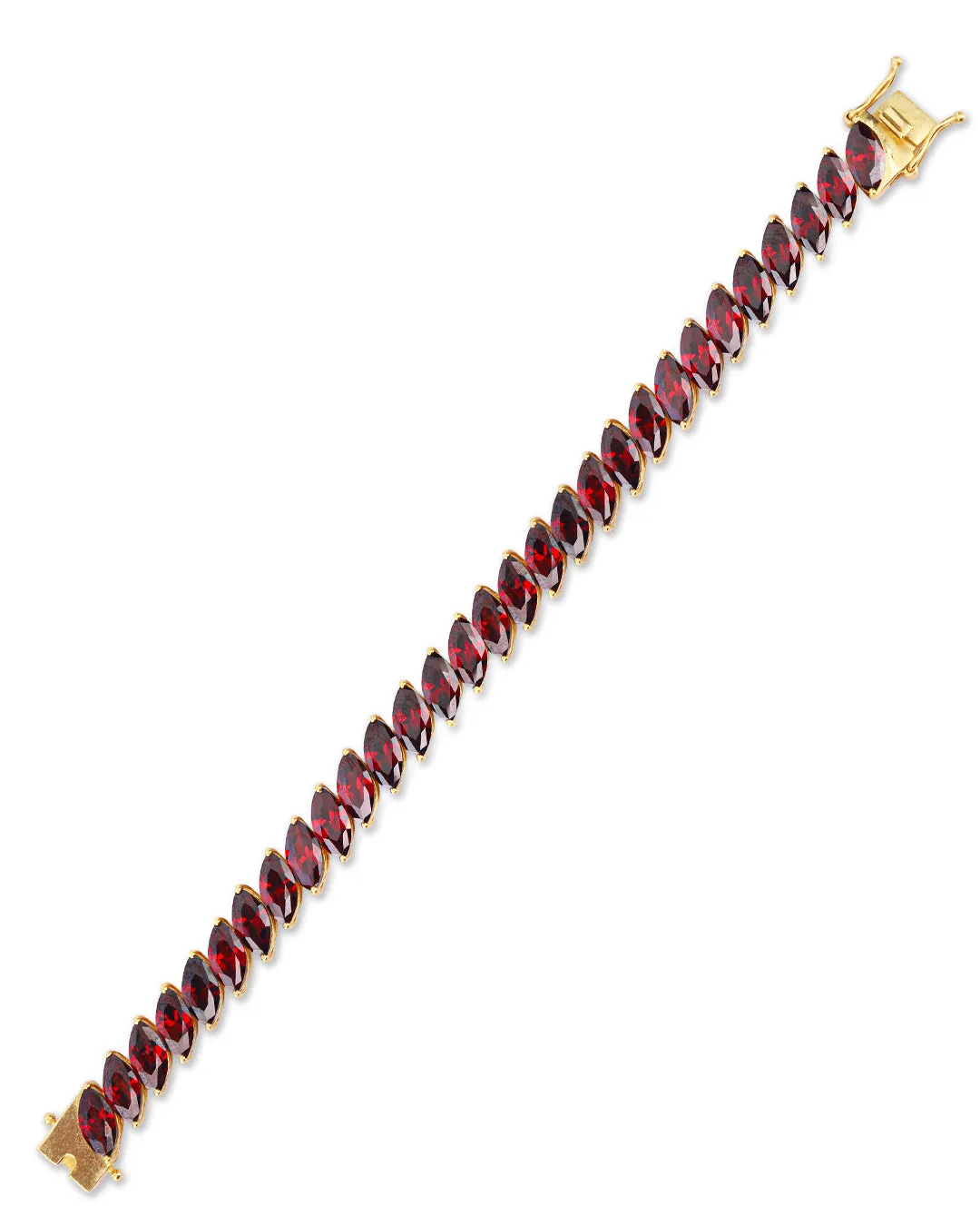 Garnet Marquise Zirconia Line Bracelet
