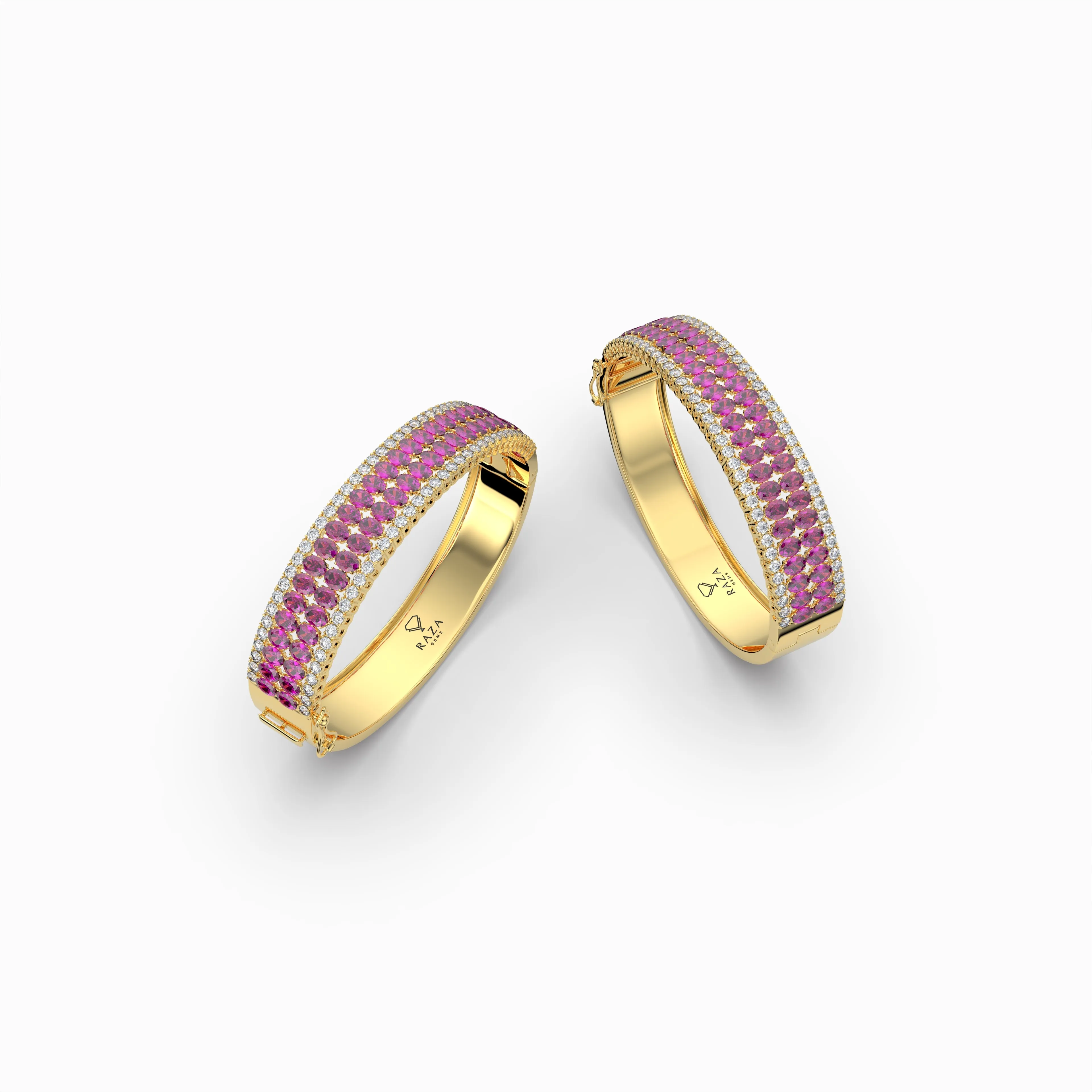 Garnet Rhodolite Stone Bangle - Jasmine