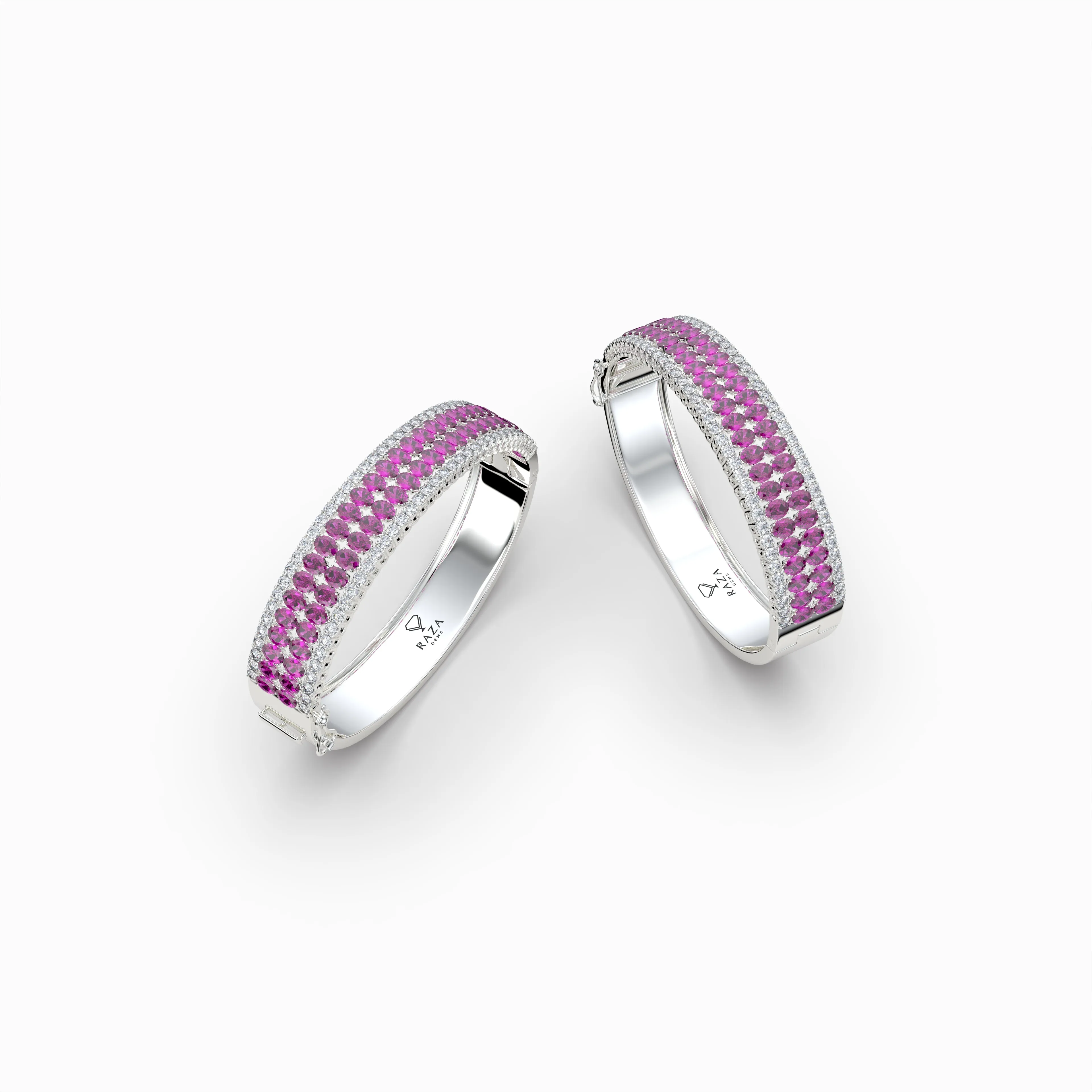 Garnet Rhodolite Stone Bangle - Jasmine