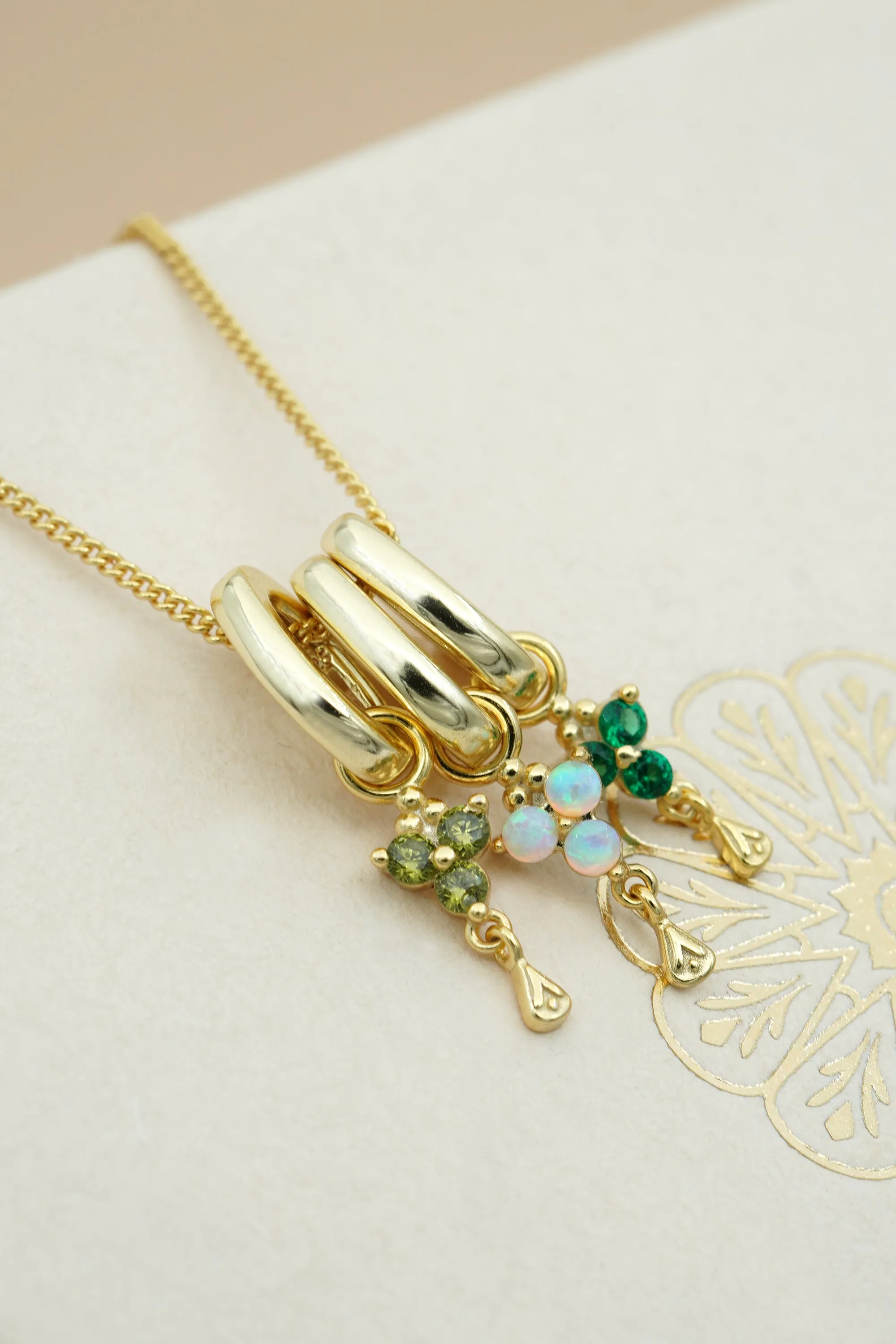 Gold Birthstone Charm - Garnet/January