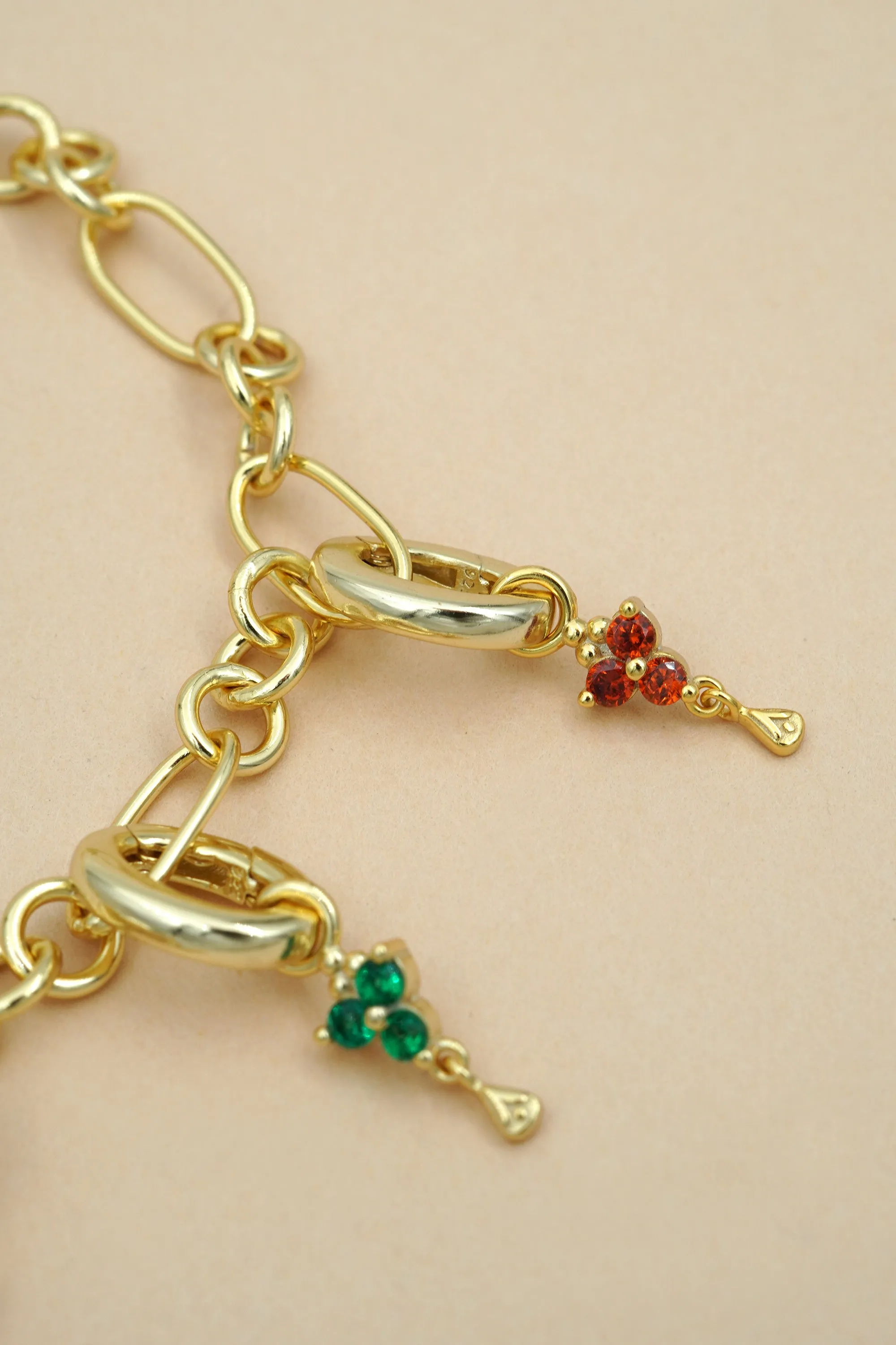 Gold Birthstone Charm - Garnet/January