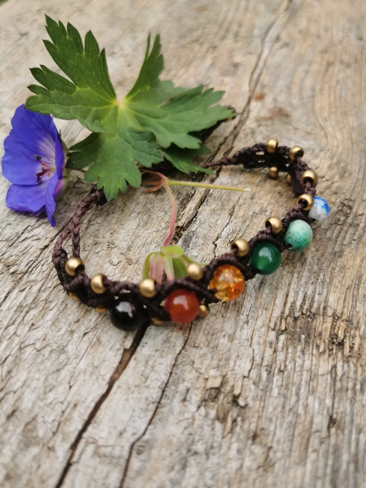 Handmade Unisex Natural stones beads Seven Chakra Bracelet