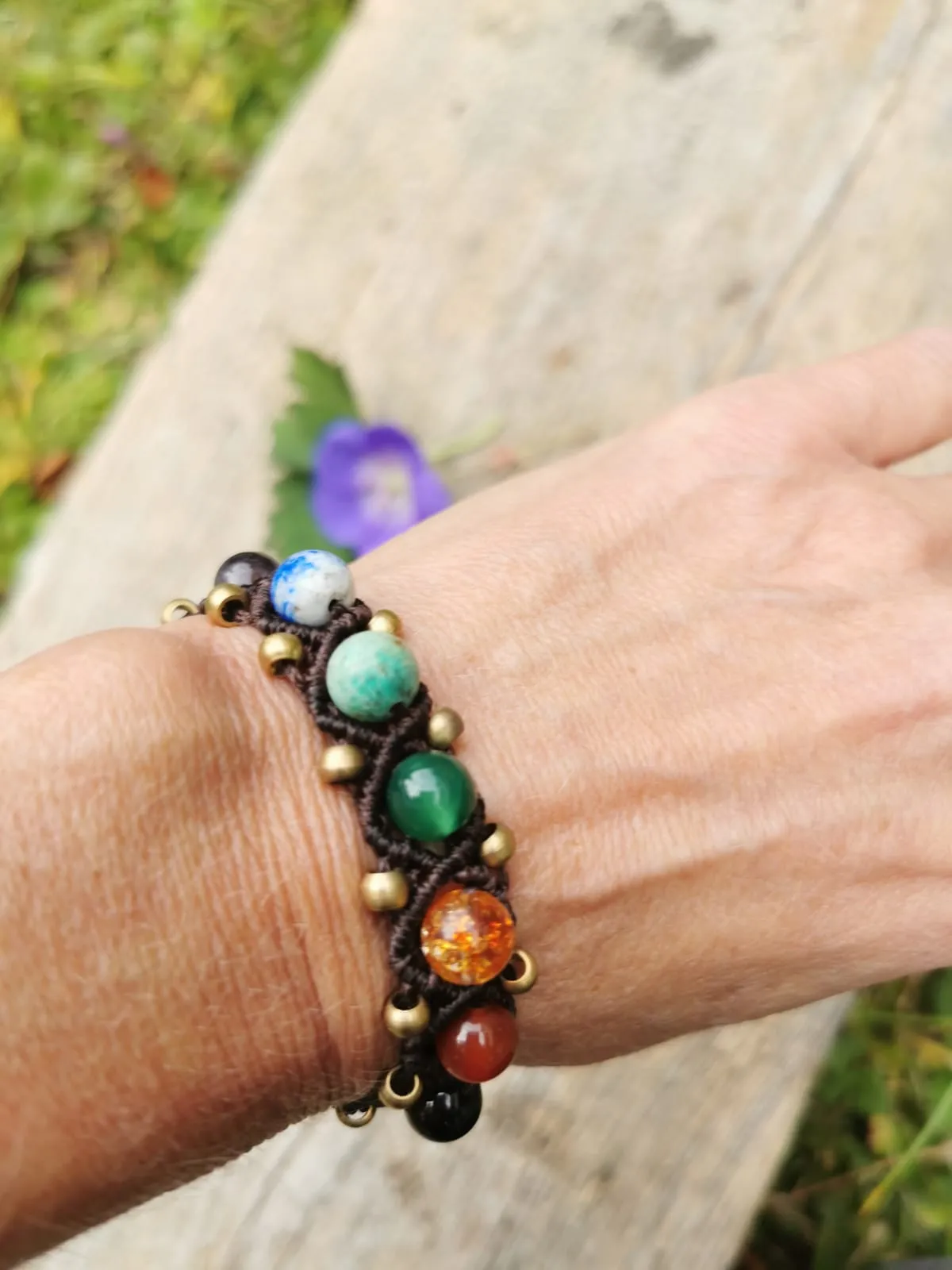 Handmade Unisex Natural stones beads Seven Chakra Bracelet