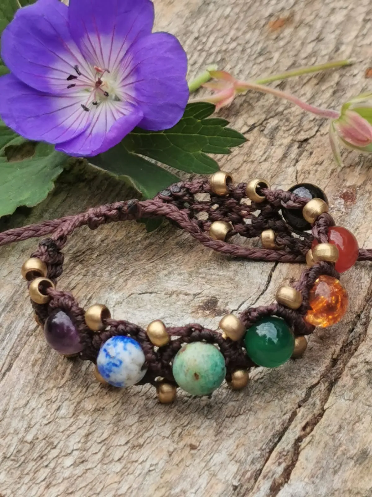 Handmade Unisex Natural stones beads Seven Chakra Bracelet