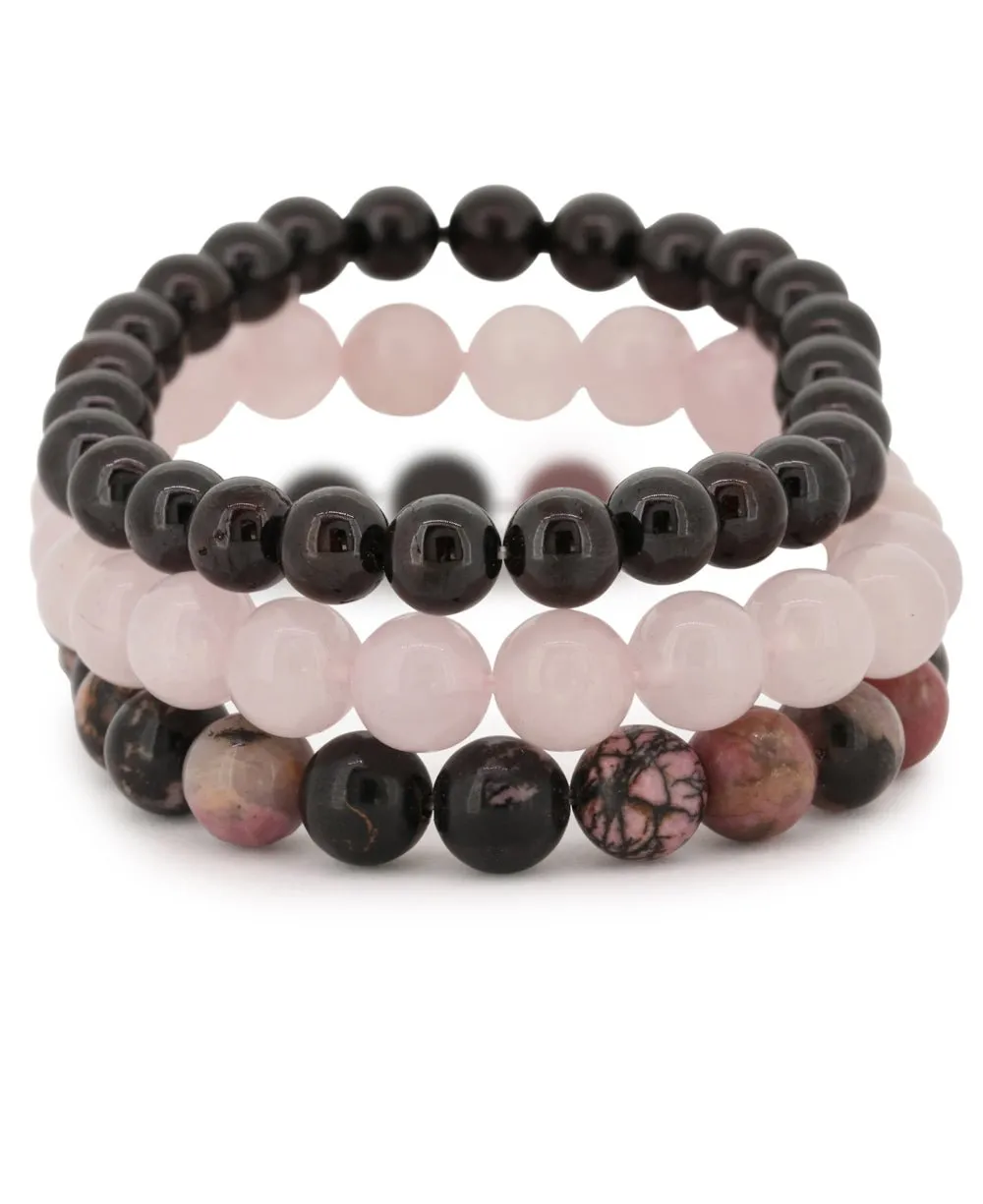 Healing Gemstone Bracelet Set for Love