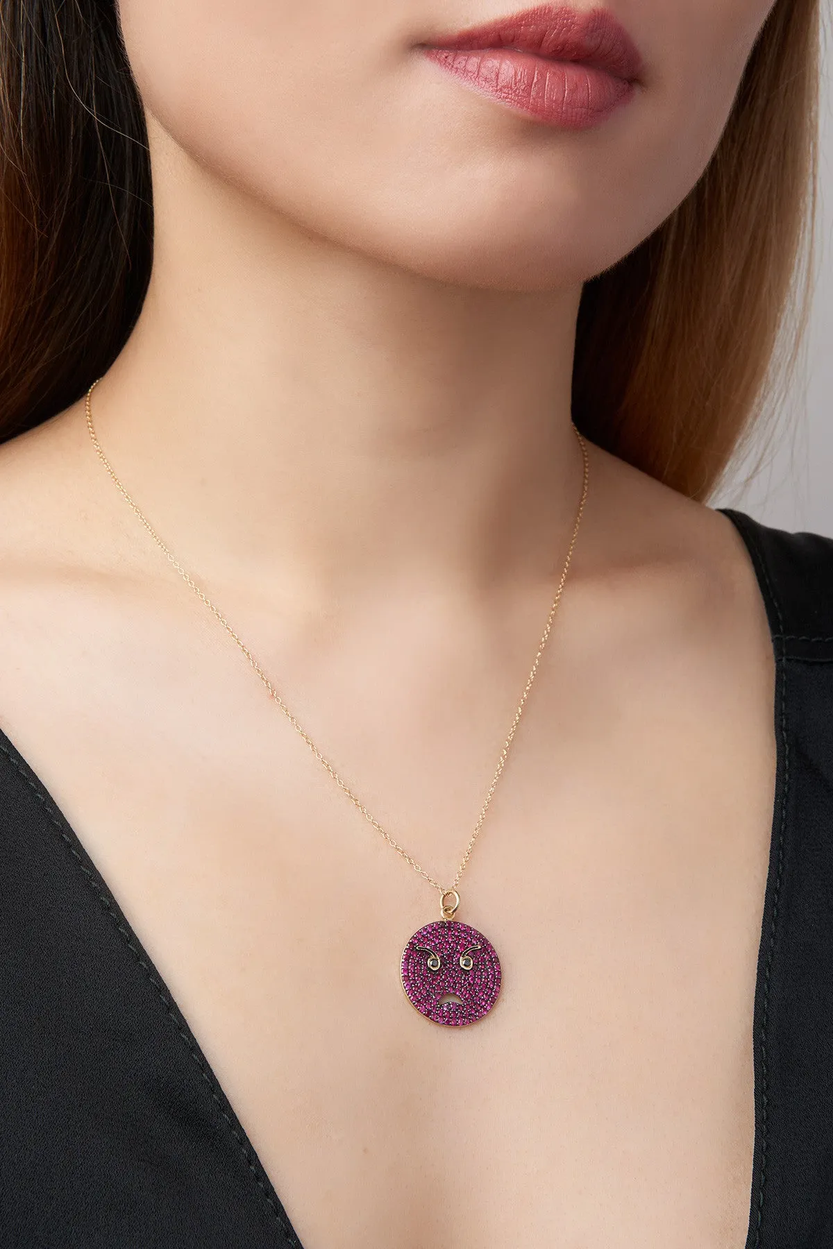 Large Angry Face Necklace
