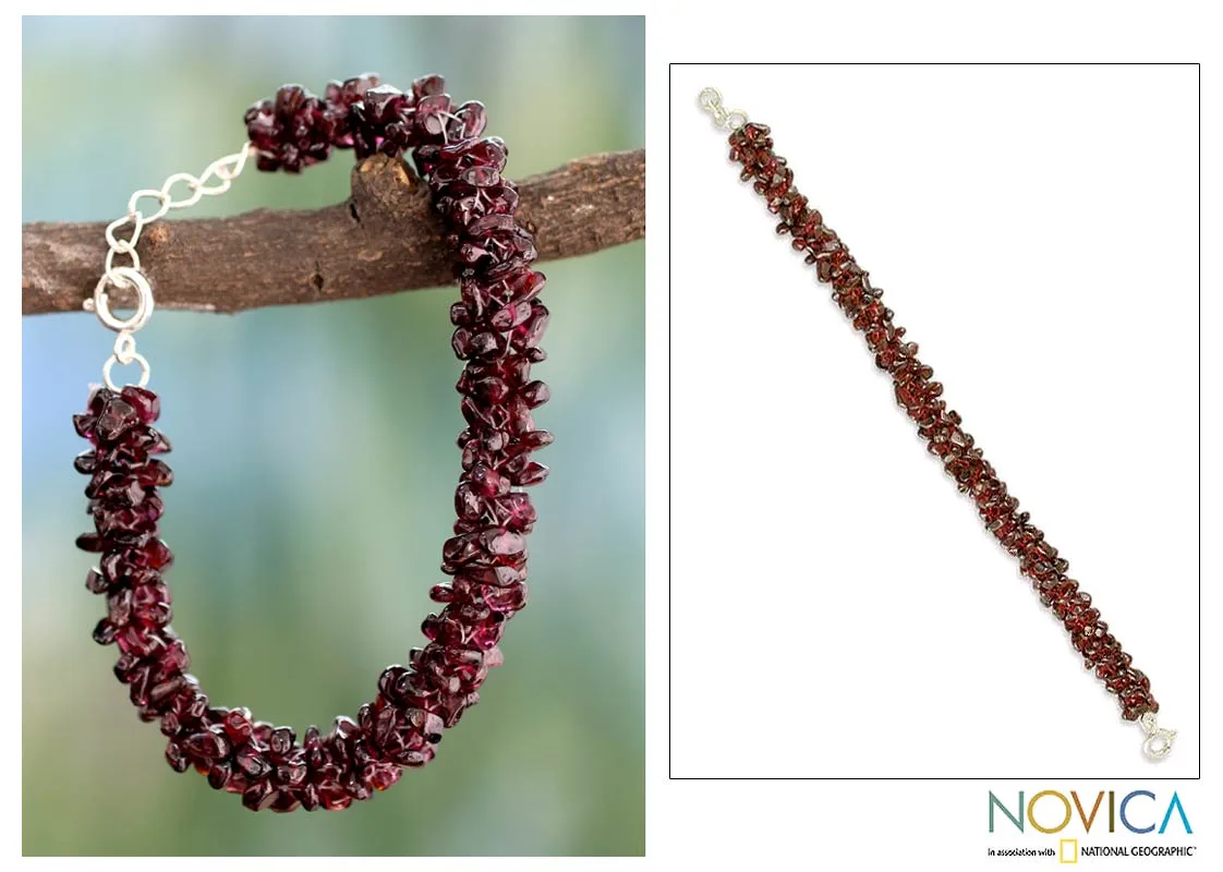 Love's Fortunes Garnet Beaded Bracelet