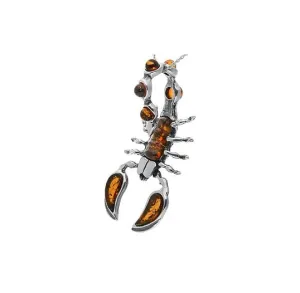 MILENA Amber Silver Scorpion Necklace