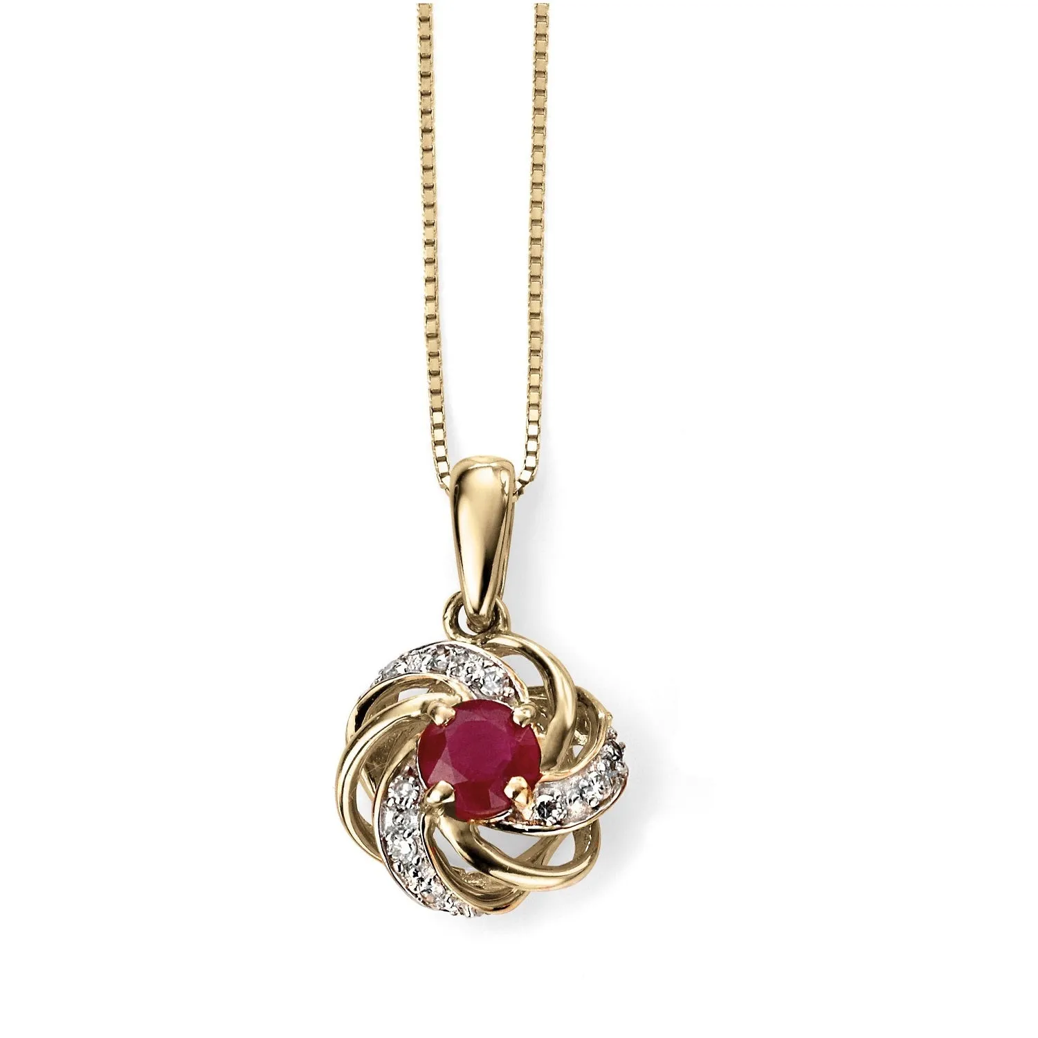 MILENA Gold Necklace with Ruby and Diamonds