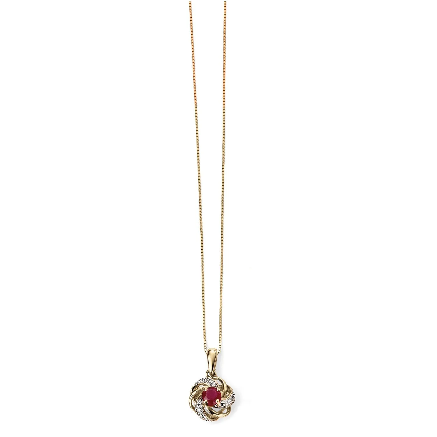 MILENA Gold Necklace with Ruby and Diamonds