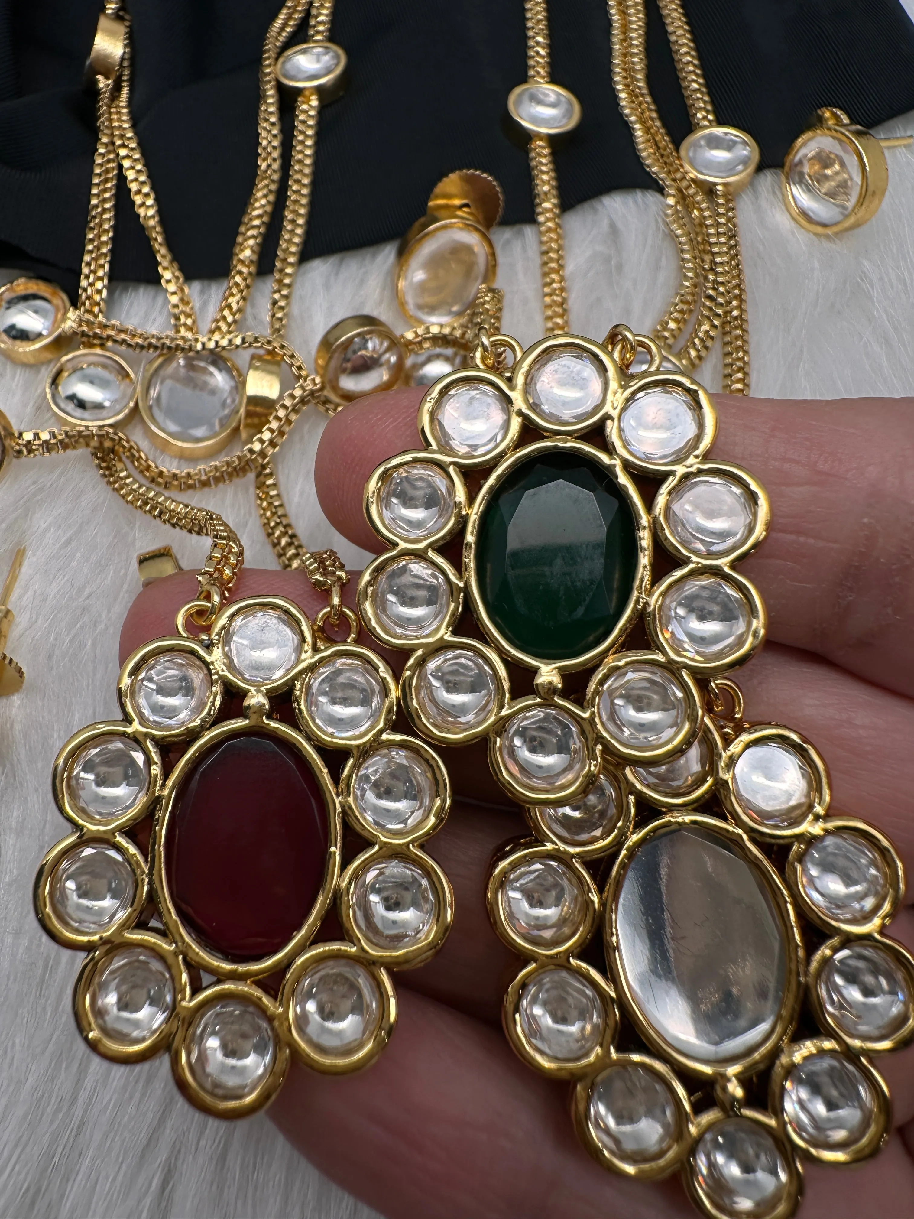 Moisaanite Double Layer Chain Dainty Necklace