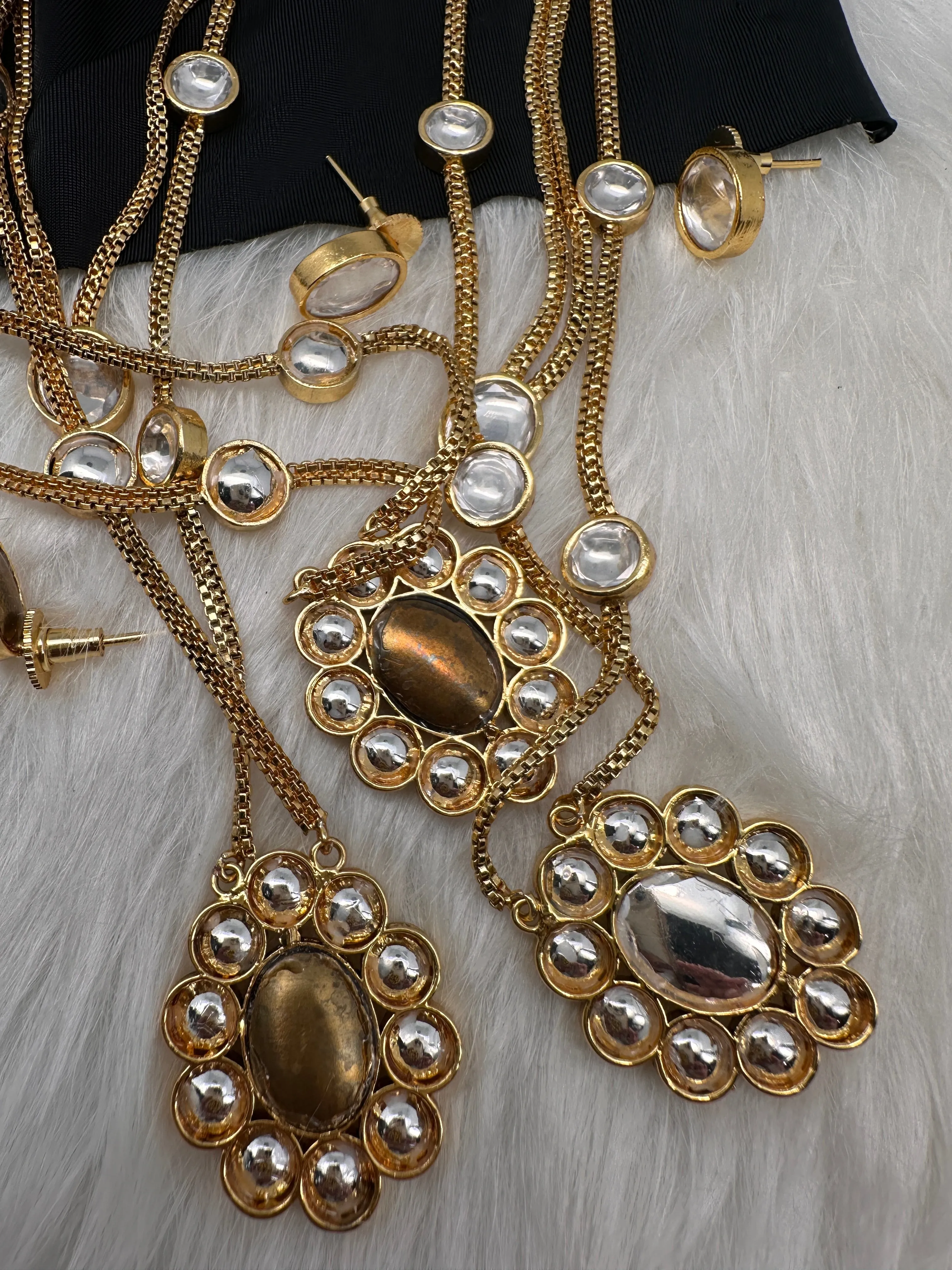 Moisaanite Double Layer Chain Dainty Necklace