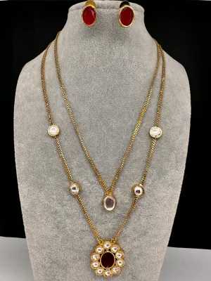 Moisaanite Double Layer Chain Dainty Necklace