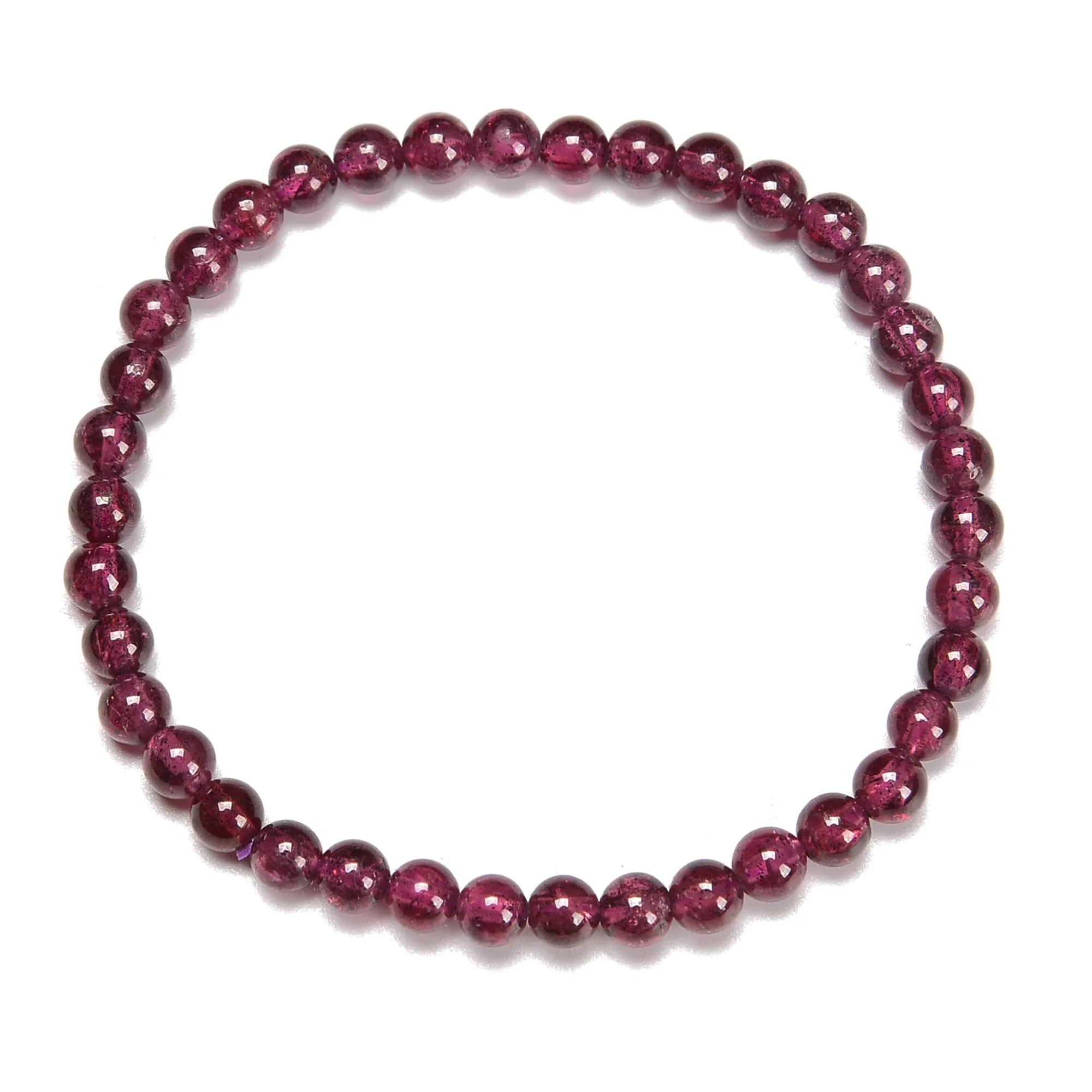 Natural Garnet Round Beaded Bracelet Beads Size 5-6mm 7.5'' Length