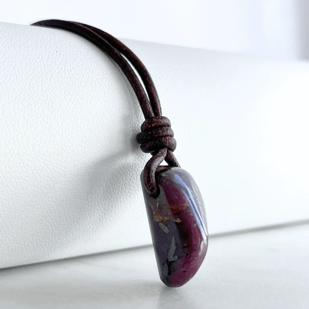 Natural OOAK Ruby Gemstone Pendant - Passionate Love