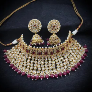 Ruby Polki Necklace Set 14543-1632