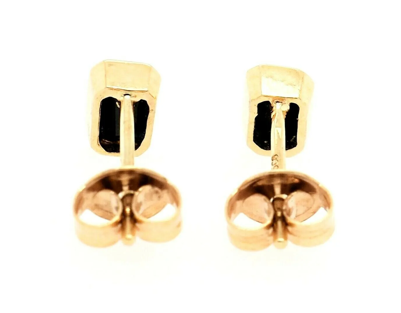 Sapphire & 9ct Yellow Gold Stud Earrings Fine Jewellery Pierced Ears