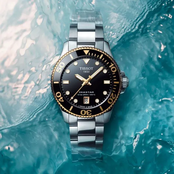 Seastar 1000 36MM Black/Gold Watch