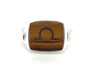 Sterling Silver Tiger Eye Ring Size 10