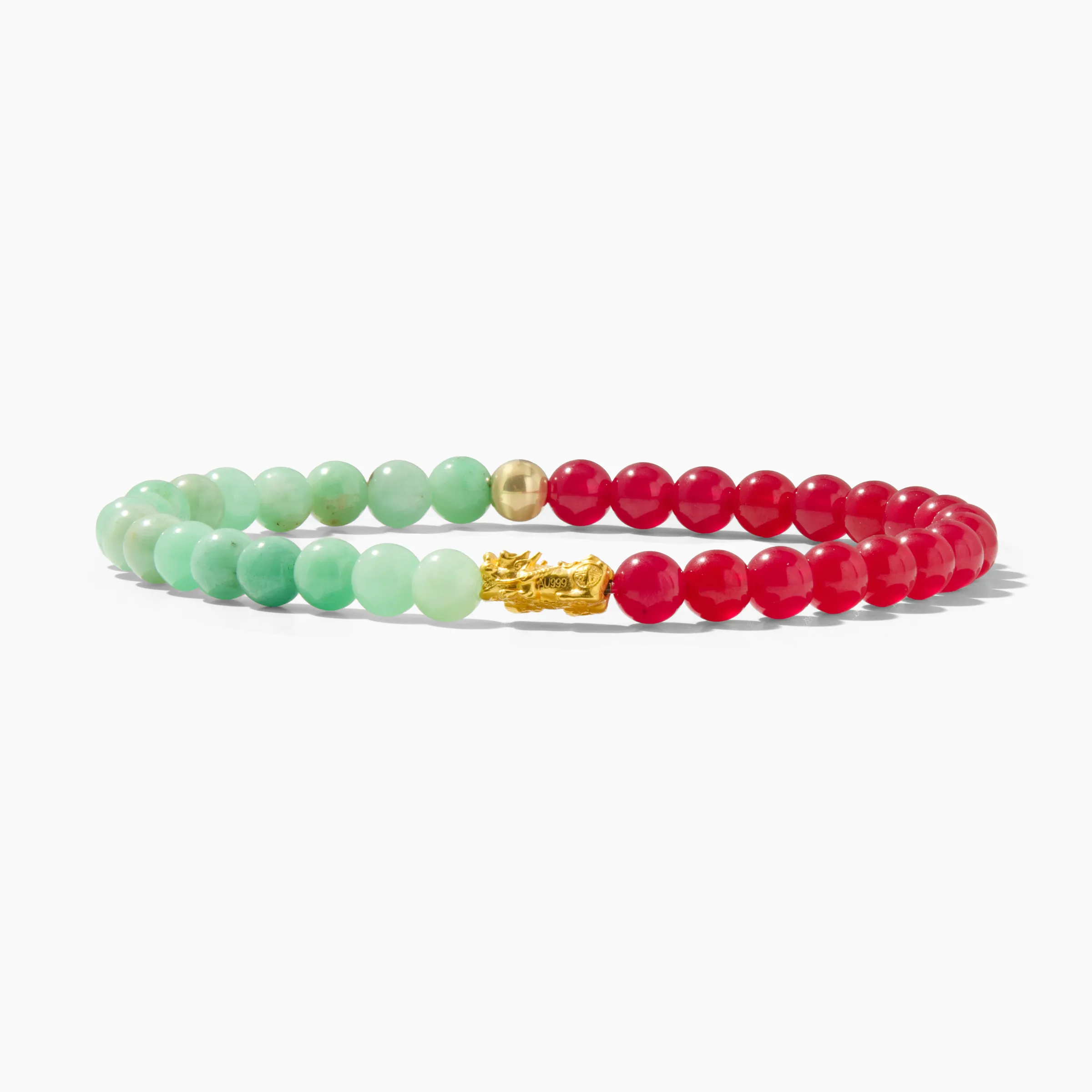 Turquoise and Garnet Eclipse 18k Pixiu Bracelet - Success