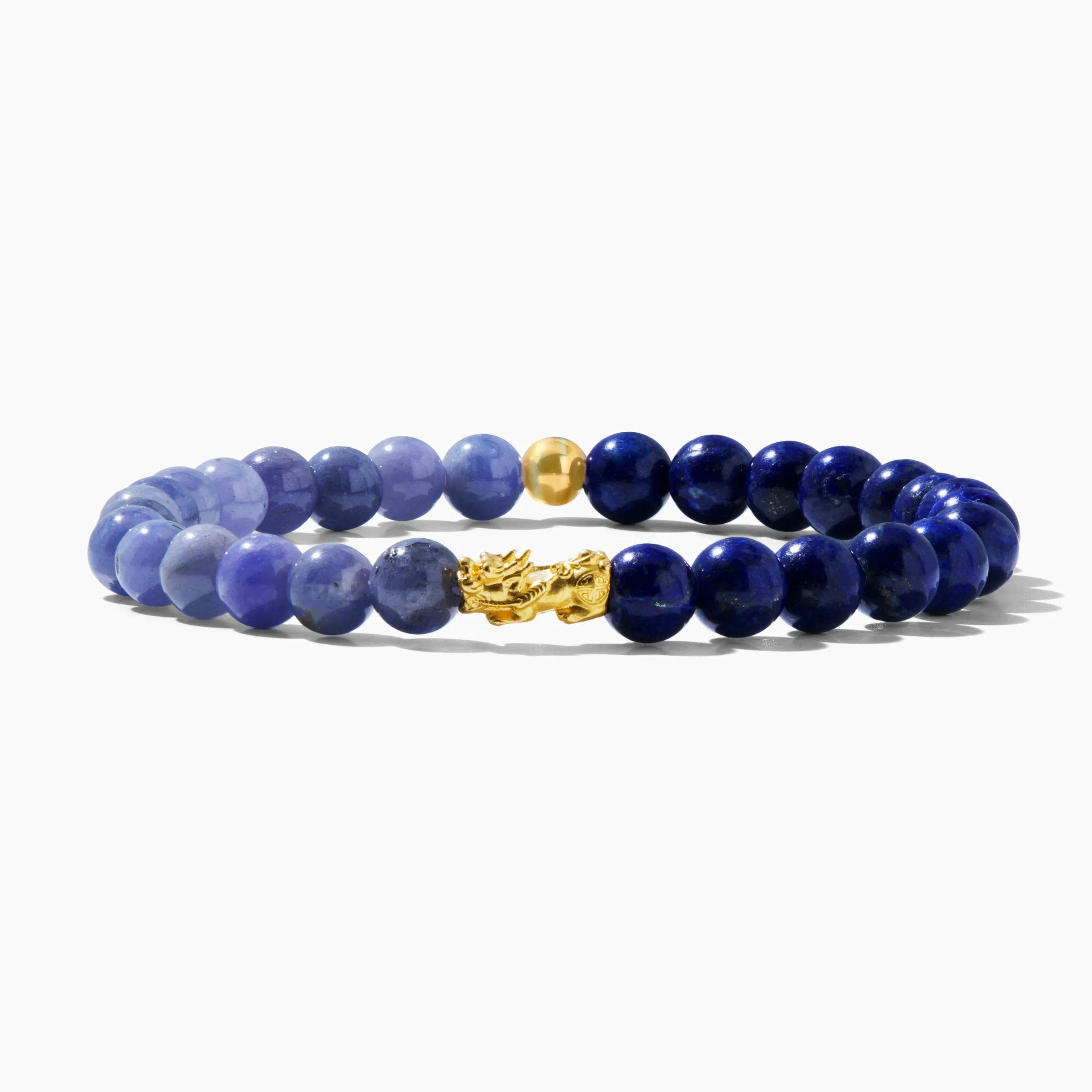 Turquoise and Garnet Eclipse 18k Pixiu Bracelet - Success