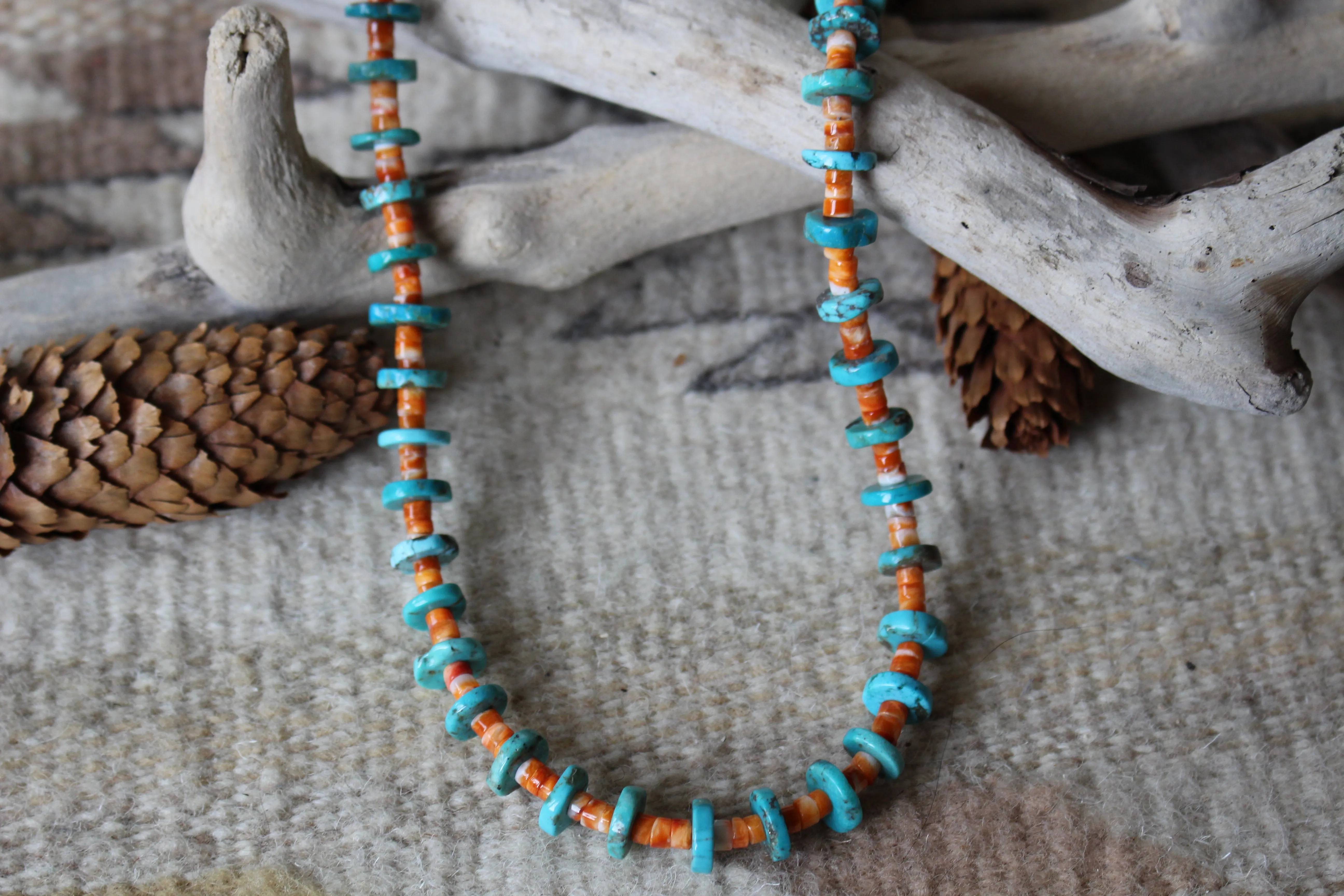 Turquoise and Spiny Oyster Necklace