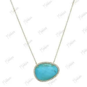 Turquoise Studded Diamond Necklace