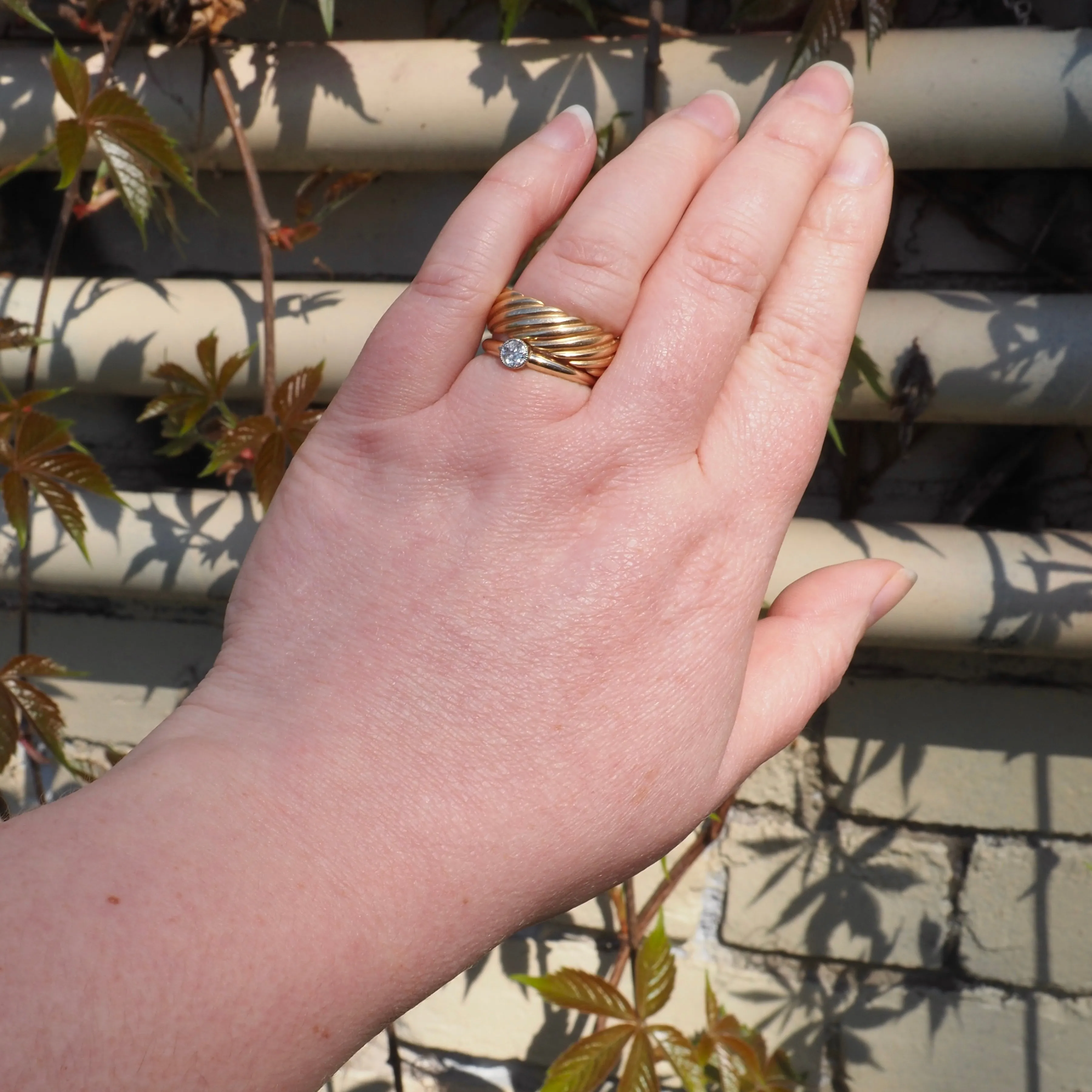 Vintage Old European Diamond 14k Gold Platinum Ring