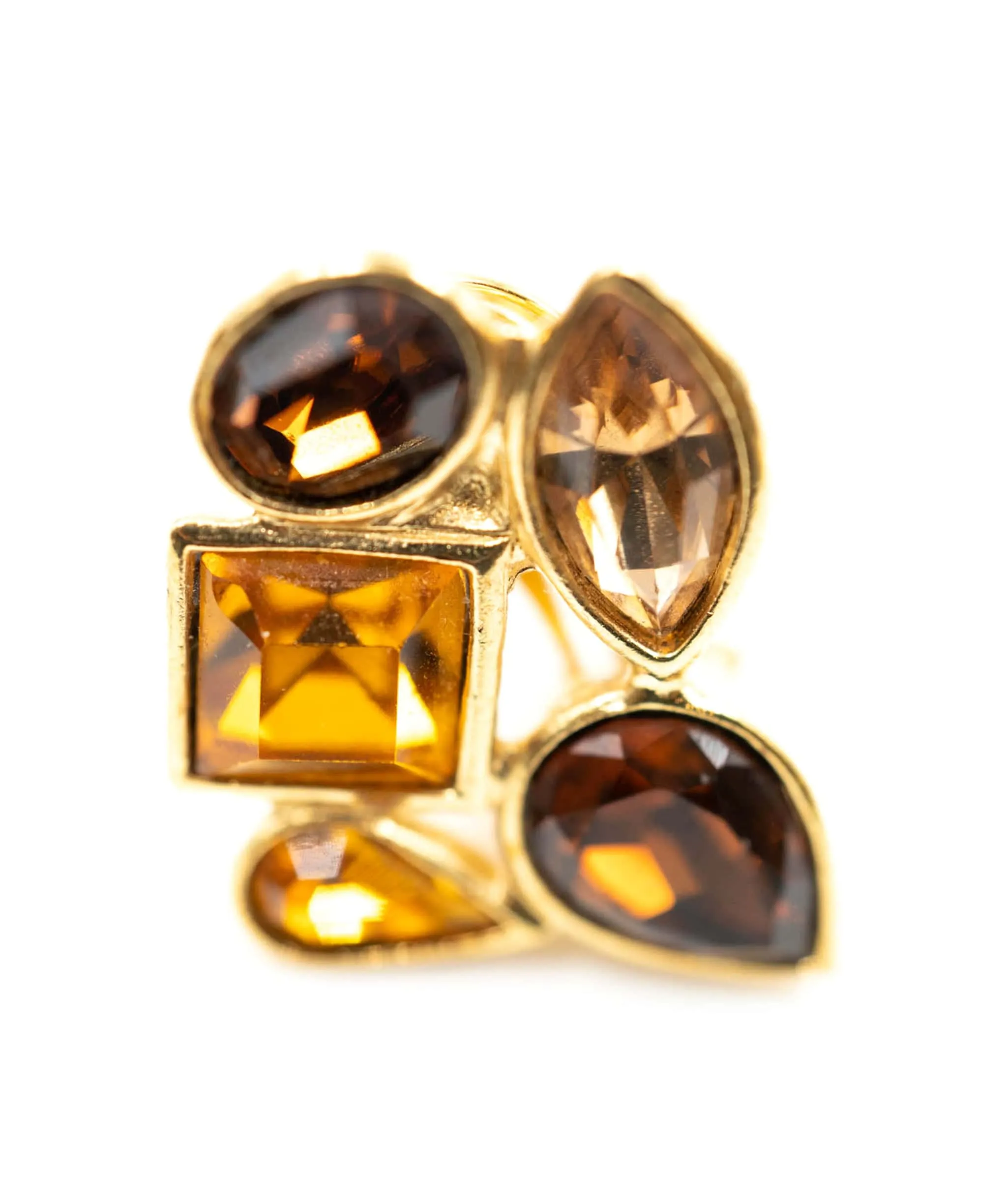 YSL Amber Crystal Clip On Earrings - AWL3857